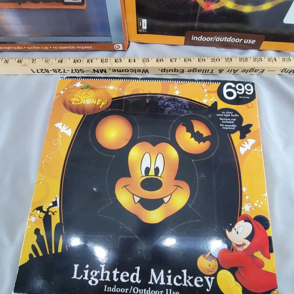 Halloween Disney Lighted Window Vampire Mickey Thanksgiving Turkey Welcome Fall